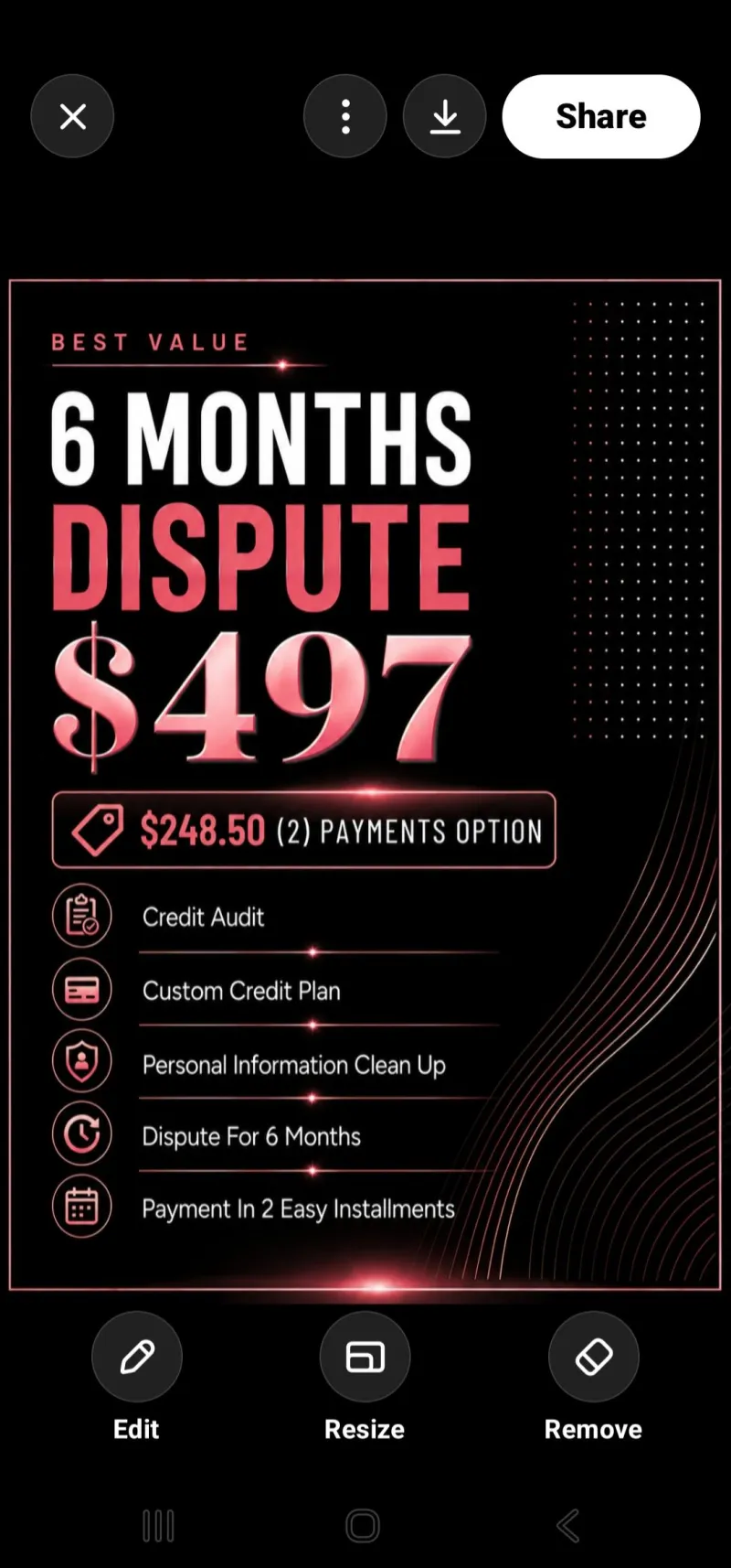 6 MONTHS DISPUTE $497