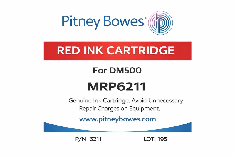 Pitney Bowes Red Ink Cartridge for DM500 - MRP6211