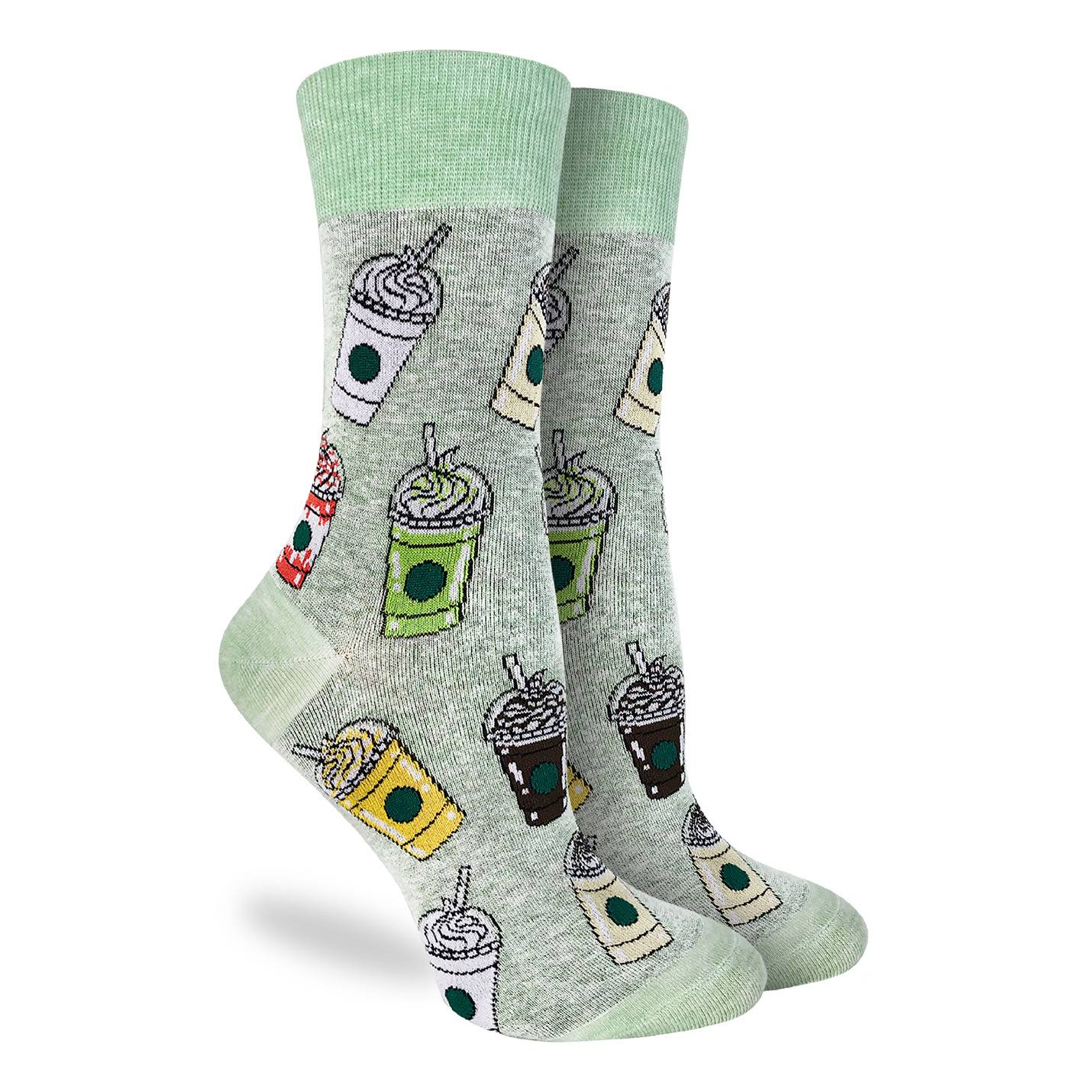 Frappuccinos Women's Crew Socks by Good Luck Sock