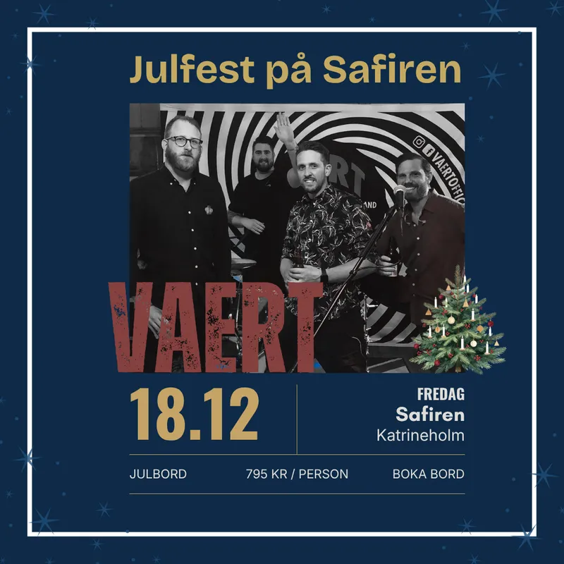 Affisch för julfesten fredag 18 december, julbord 795 kr per person