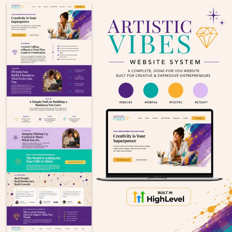 Artistic Vibes Website System 