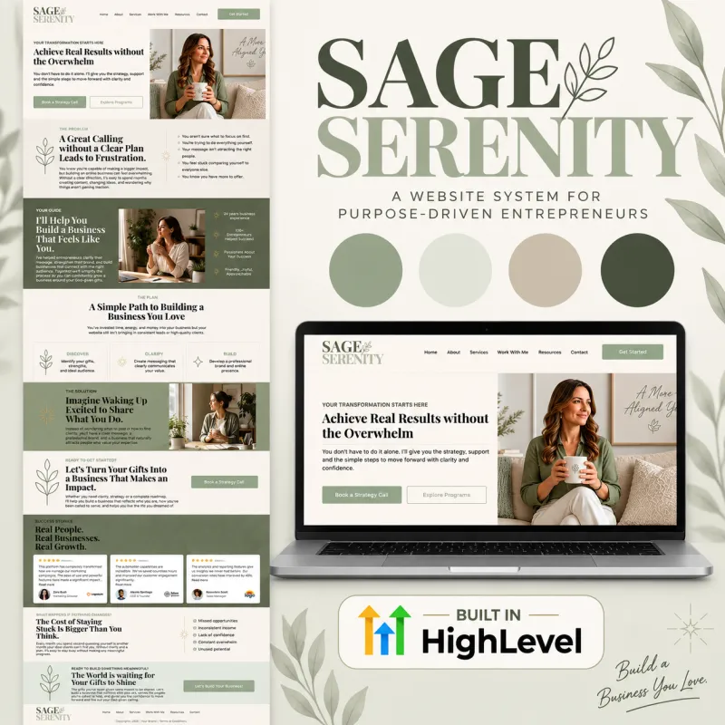 Sage Serenity High Level Website System 