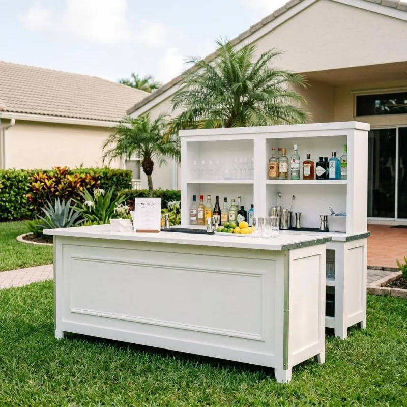 Portable Bar White 8ft