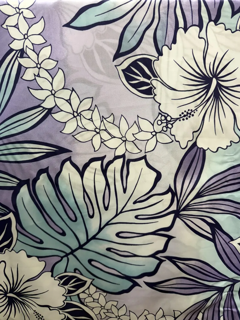 Retro Hibiscus, purp/teal