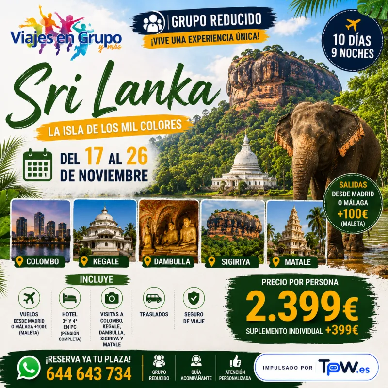Sri Lanka (De Colombo a Galle con Yala y Sigiriya)