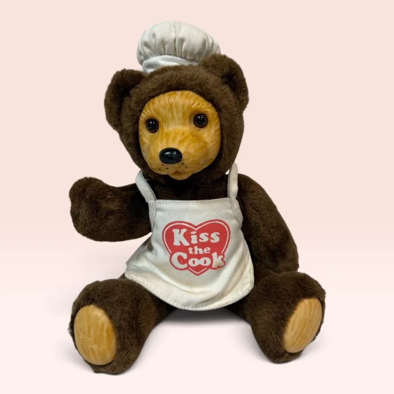 Vintage 1994 “Kiss the Cook” Chef Teddy Bear 🧸👨‍🍳
