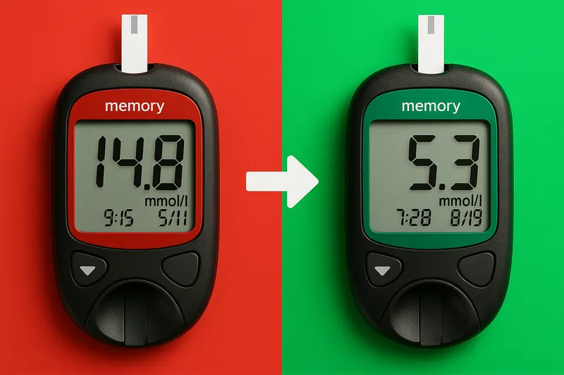 Bacaan gula 14.8 turun ke 5.3 mmol/L