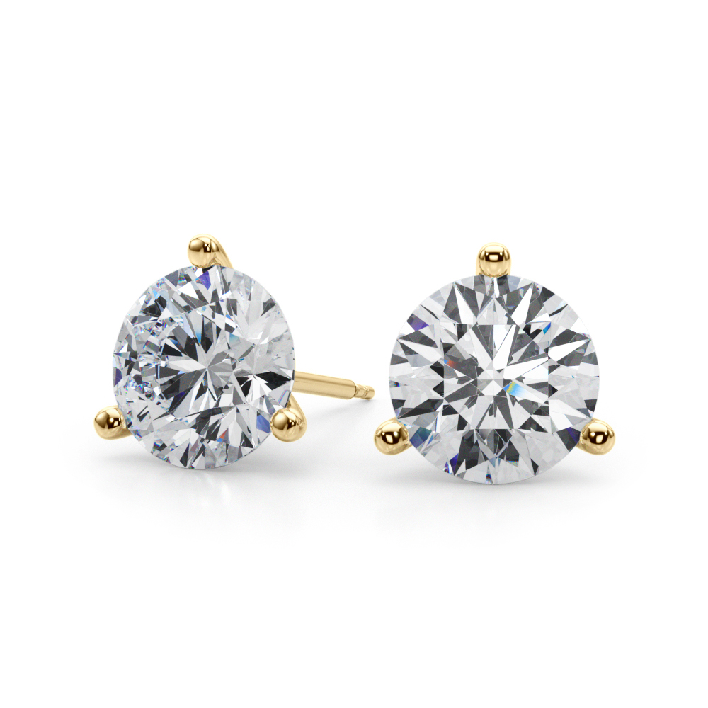 2 CTW Lab Diamond Martini Stud Earrings 14k Gold