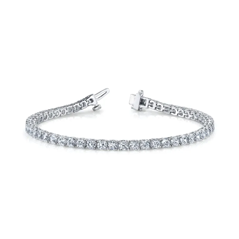 5 Carat Classic Round Lab Grown Diamond Four Prong Tennis Bracelet - 7 Inches