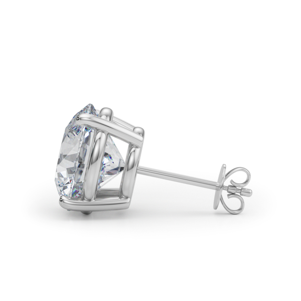  1 CTW Round Lab Diamond Basket Setting Stud Earrings 14k Gold
