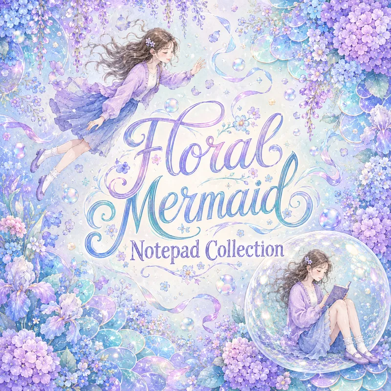 Floral Mermaid Notepad Collection