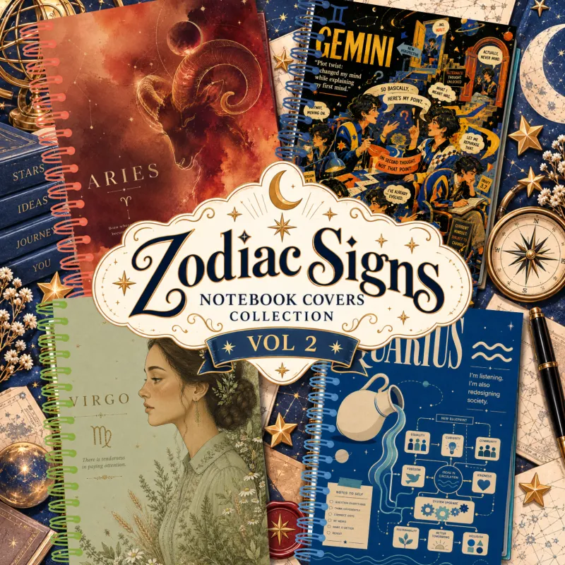 Zodiac Signs Notebook Covers Collection Volume 2