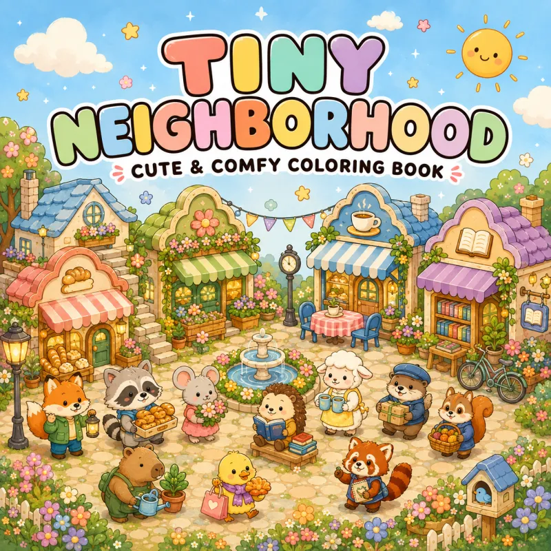 Tiny Neighborhood Coloring Book