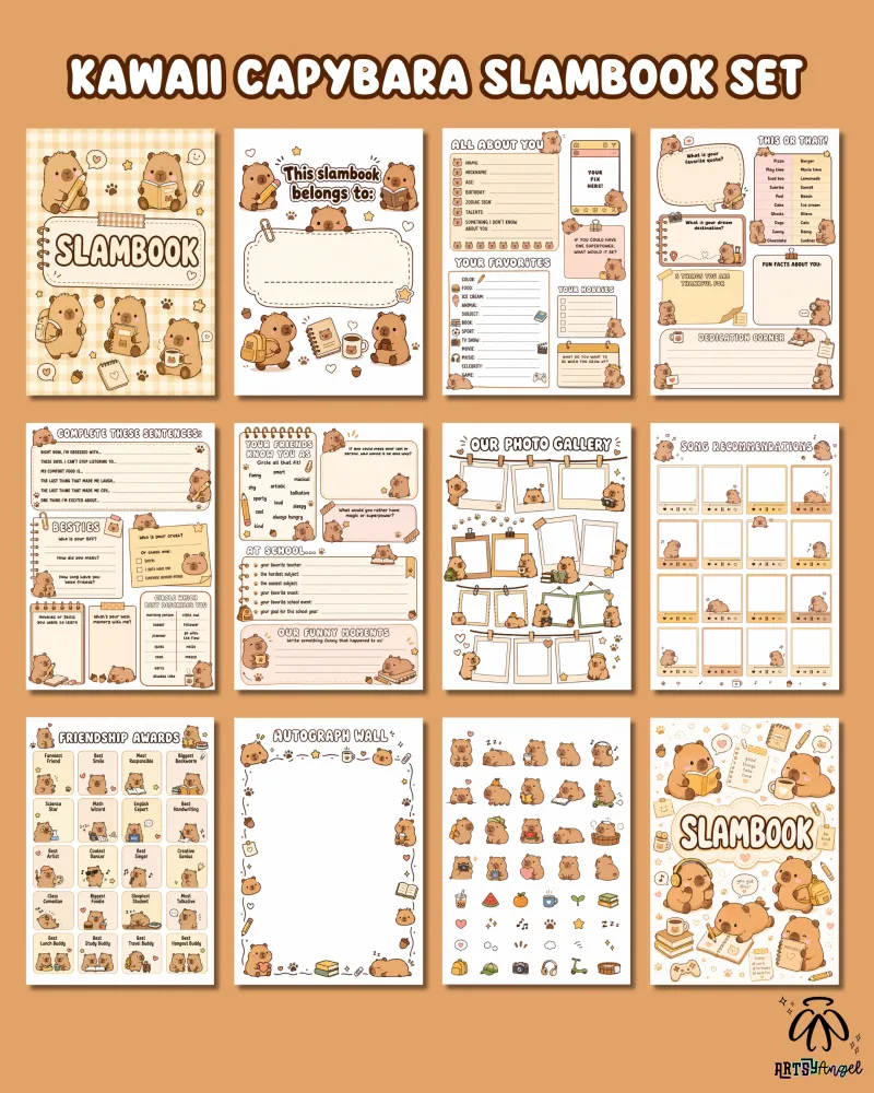 Kawaii Capybara Slambook Collection