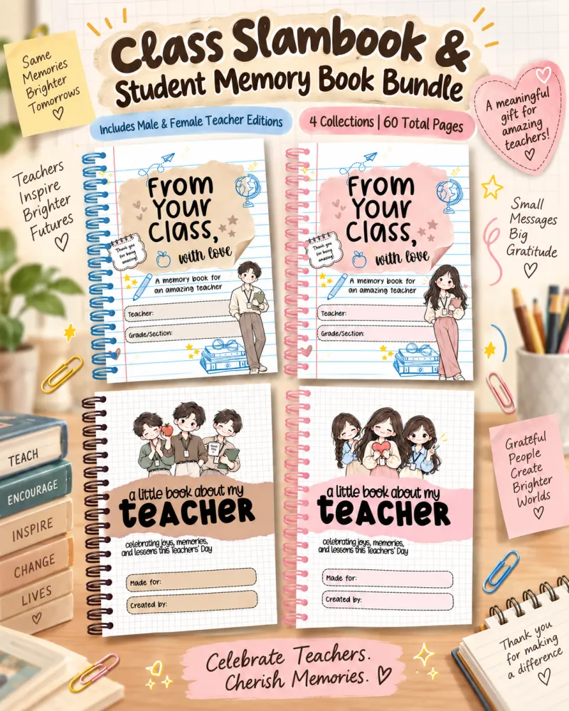Class Slambook & Student Memory Book Bundle