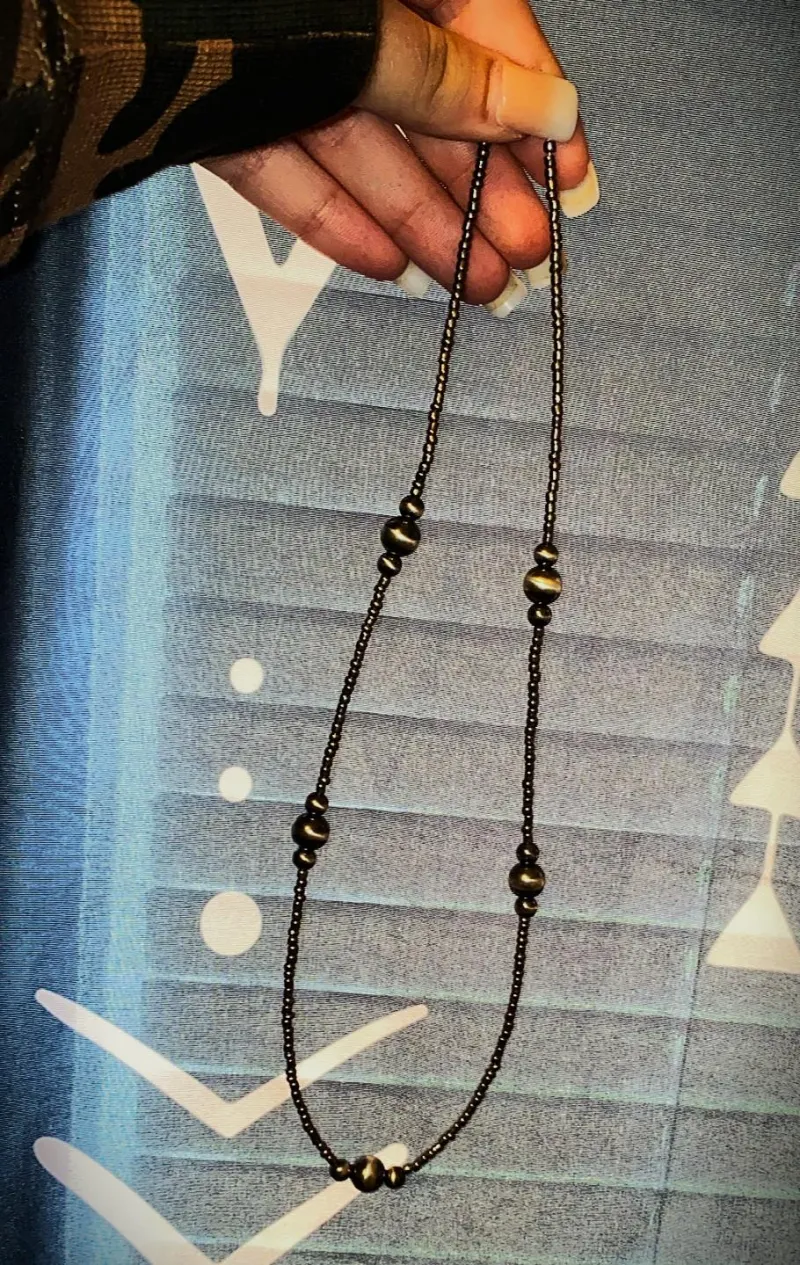 Silver Pearl Long Necklace