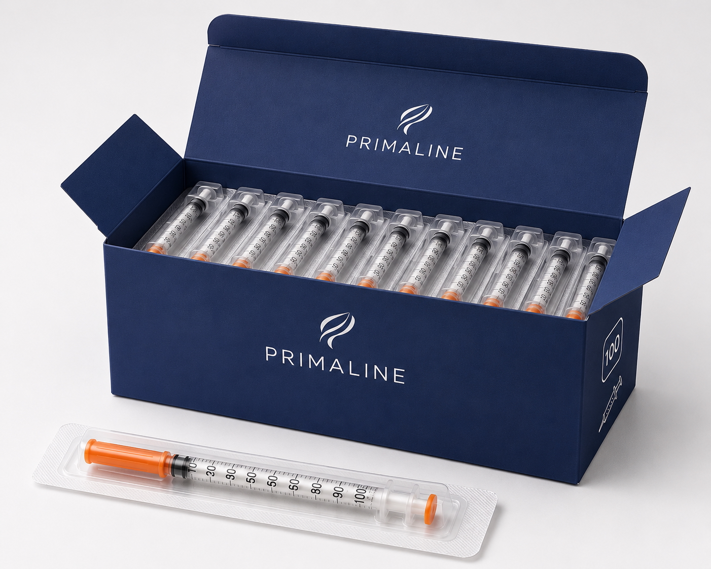 Box of 100 syringes
