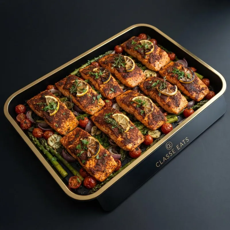 Cajun Baked Salmon Fillet Tray