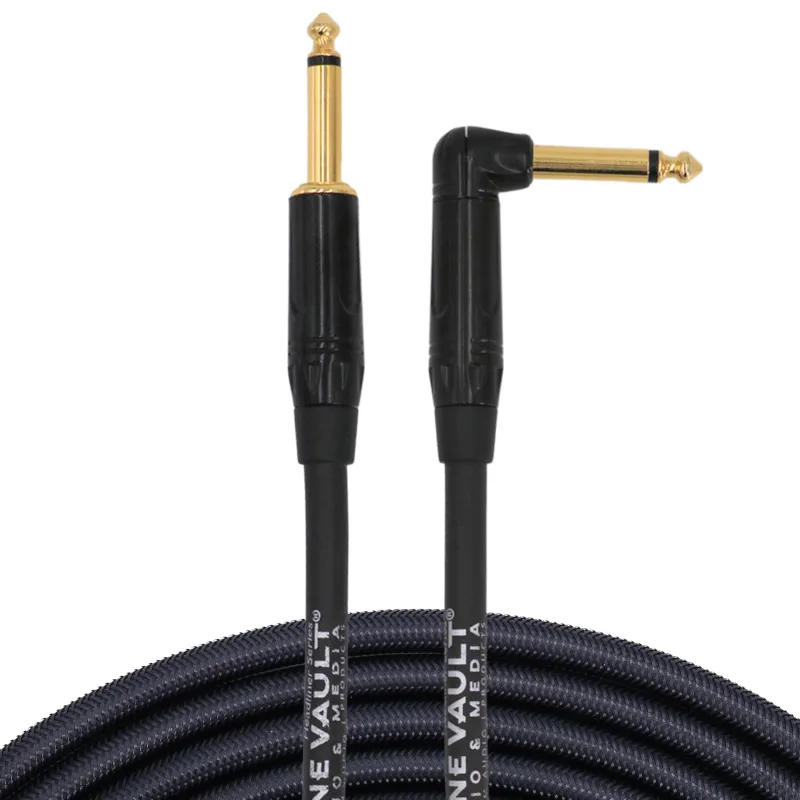 Headliner Series - Tour Grade Noiseless Instrument Cable - Right Angle to Strait Gold Plated Connectors