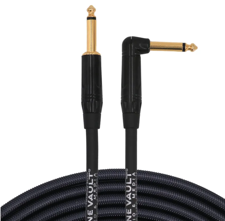 Headliner Series - Tour Grade Noiseless Instrument Cable - Right Angle to Strait Gold Plated Connectors