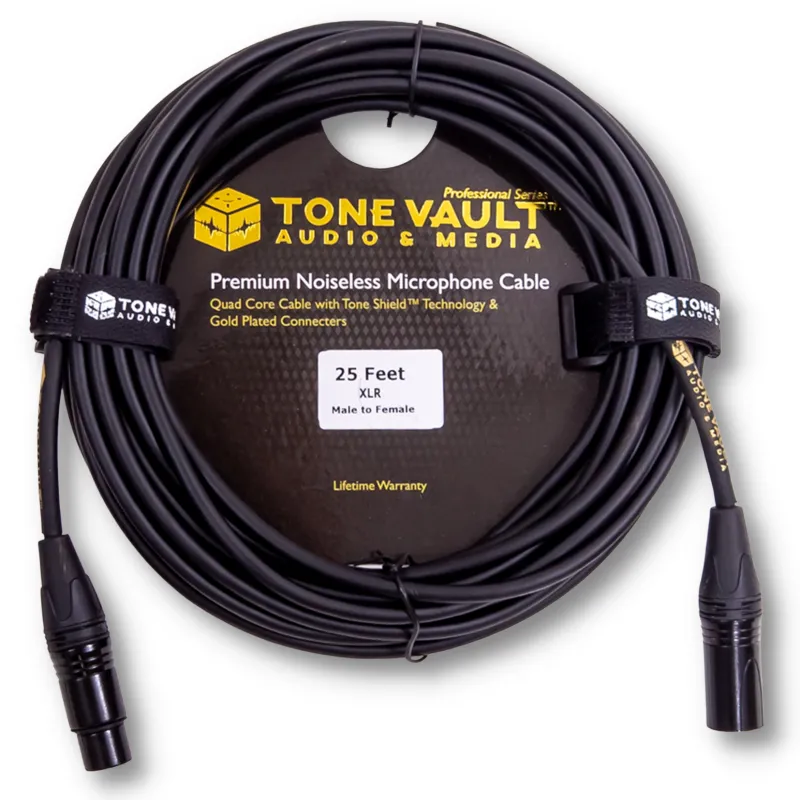 25 Foot XLR Quad Core Professional Series Microphone Cable