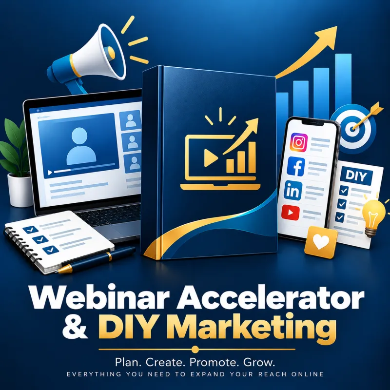 Webinar accelerator & DIY Marketing  (including the 3.5% transaction fee)