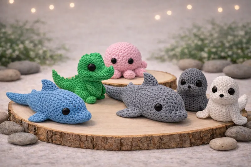 Ocean & Water Life 3D Printed a Knit Textured Animals