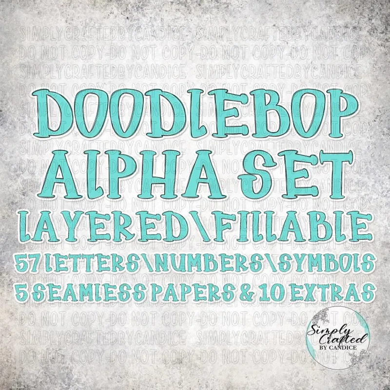 DoodleBop Hand drawn LAYERED Alpha Bundle