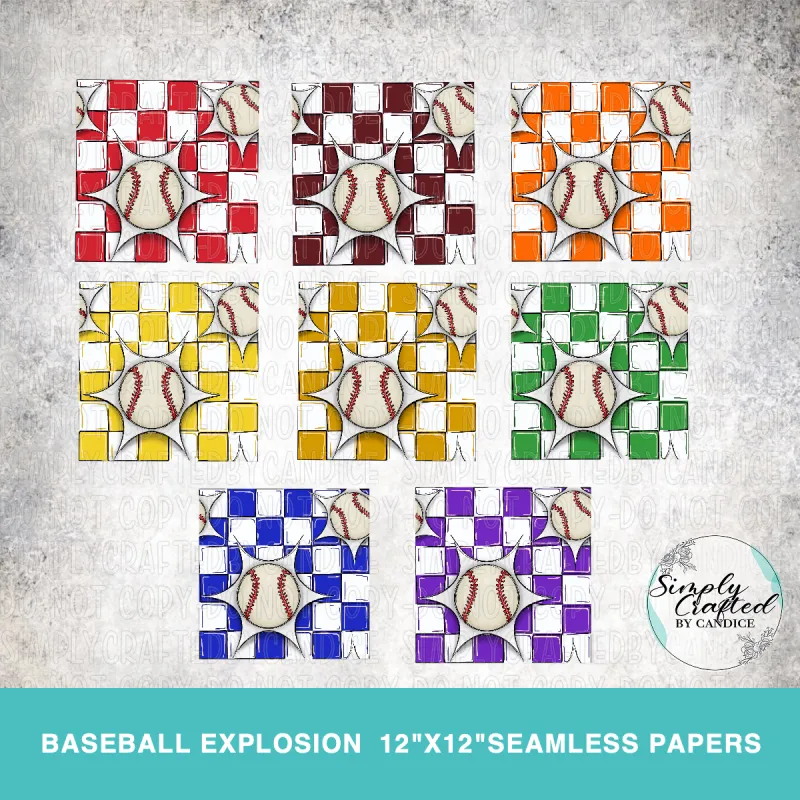 Baseball Explosion Seamless Paper