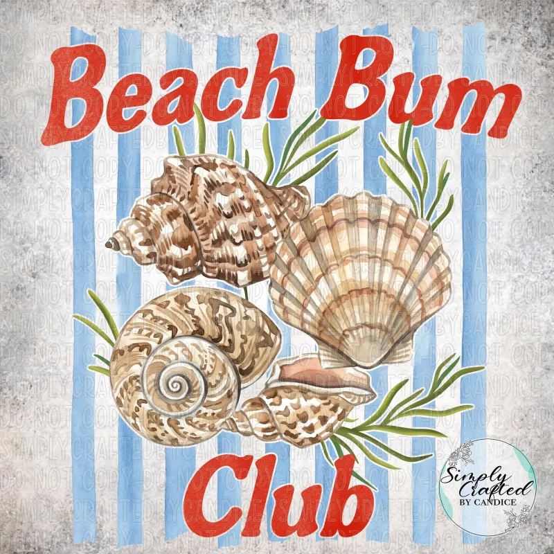 Beach Bum Club Preppy T-shirt Design PNG