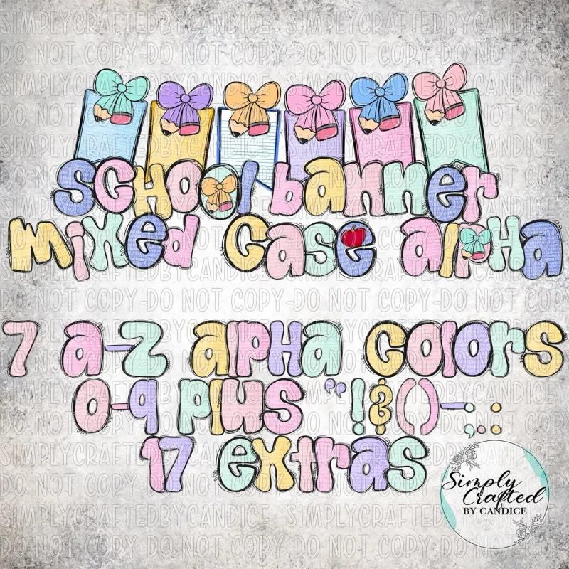 School Banner Hand drawn PNG Alpha Bundle