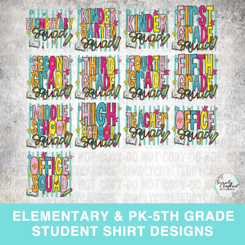 School Squad Retro T-shirt Design PNG