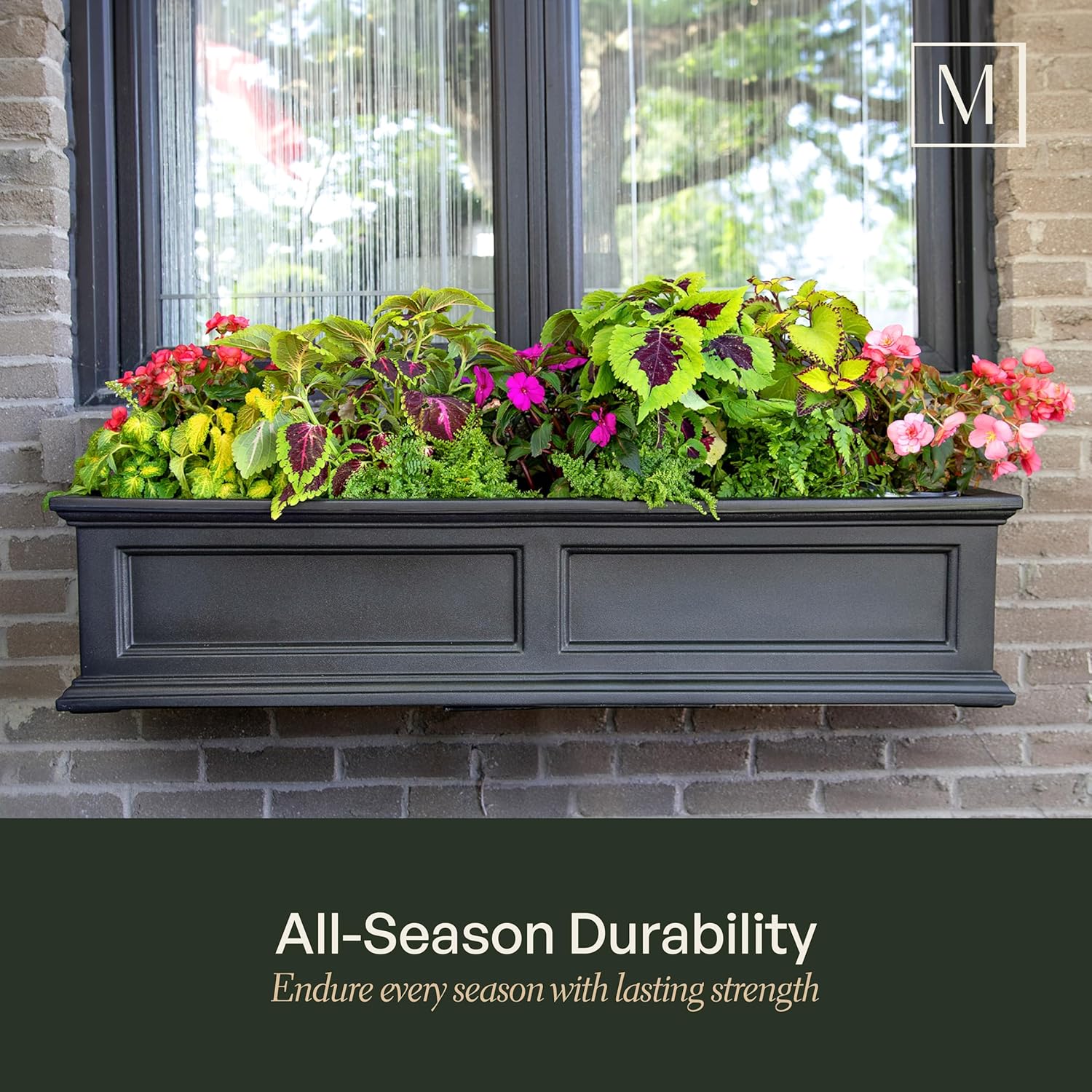 Self Watering Flower Box with Double Wall Design