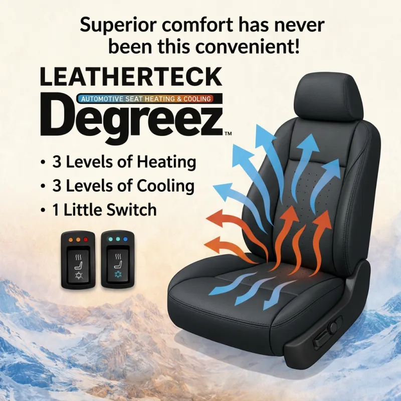 LeatherTeck Degreez Heated & Cooled Seat Kit – 3 Levels of Heating, 3 Levels of Cooling, 1 Little Switch