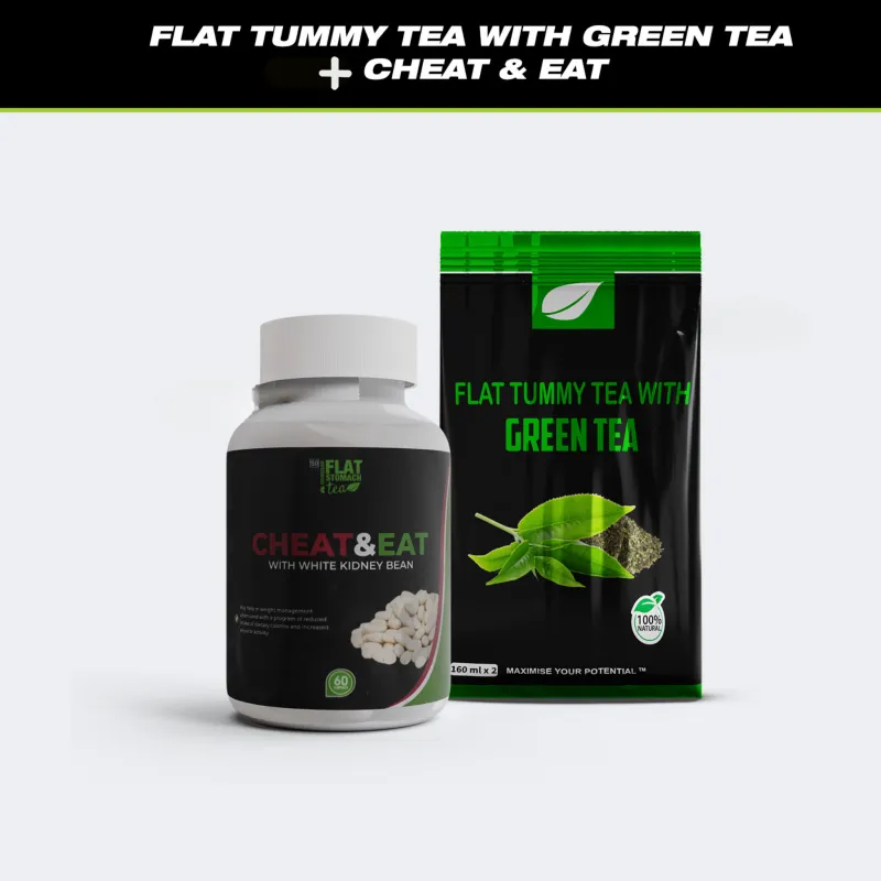 FST Cheat and Eat Plus Flat Tummy Tea with Green Tea Combo