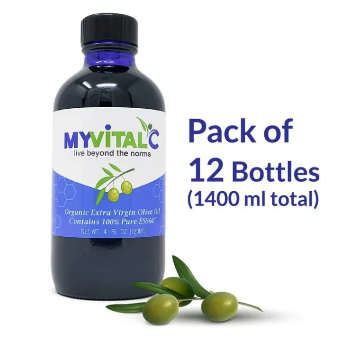 Case of 12 Bottles (1440ml total) - MyVitalC ESS60 in Organic Extra Virgin Olive Oil