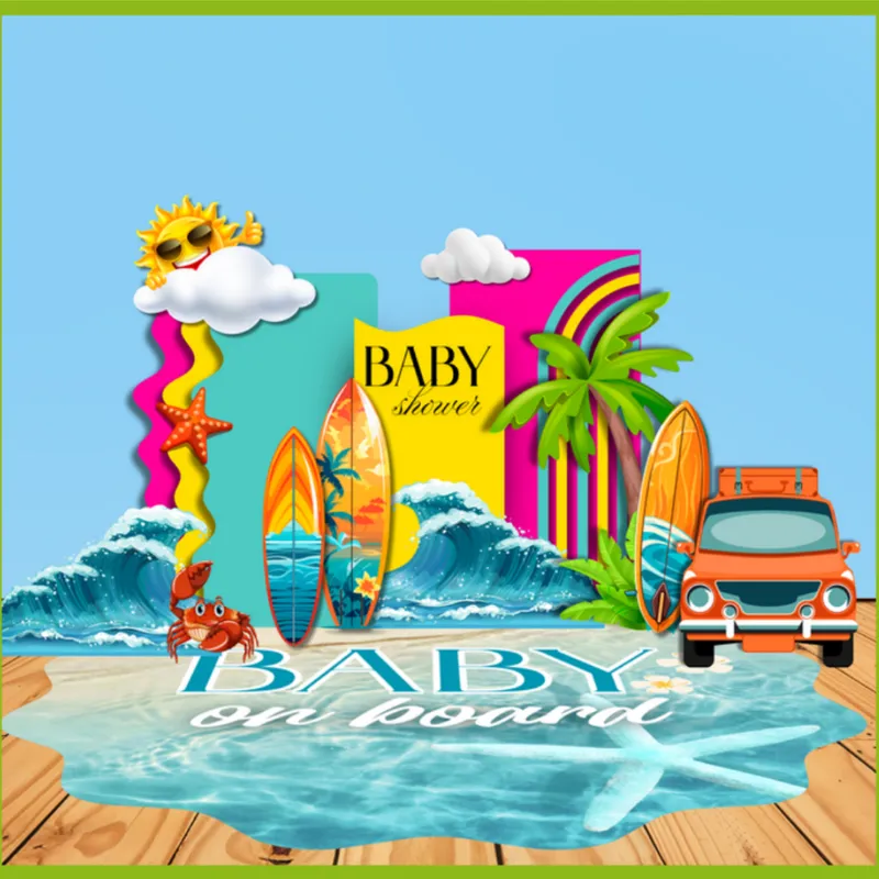 Baby on Board Surf Baby Shower Digital Party Bundle