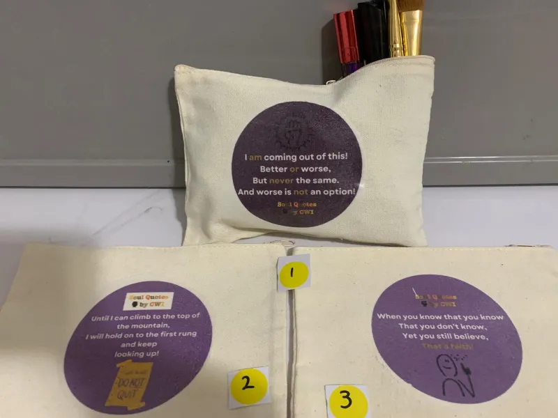 Canvas Make-up Purses Purple