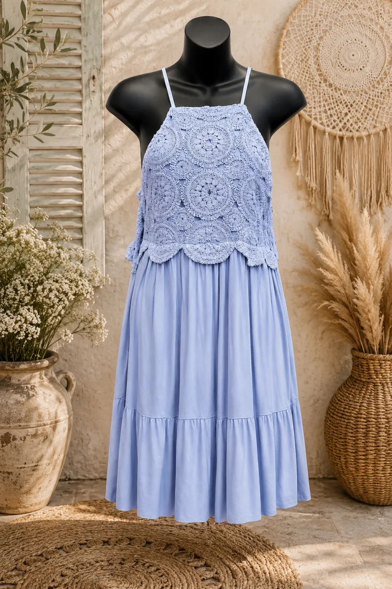 Boho Halter Middy Dress