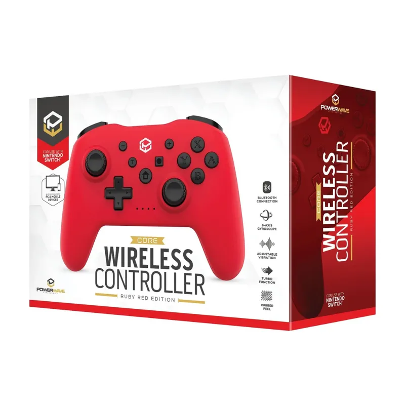Powerwave Core Wireless Controller Ruby Red for Nintendo Switch