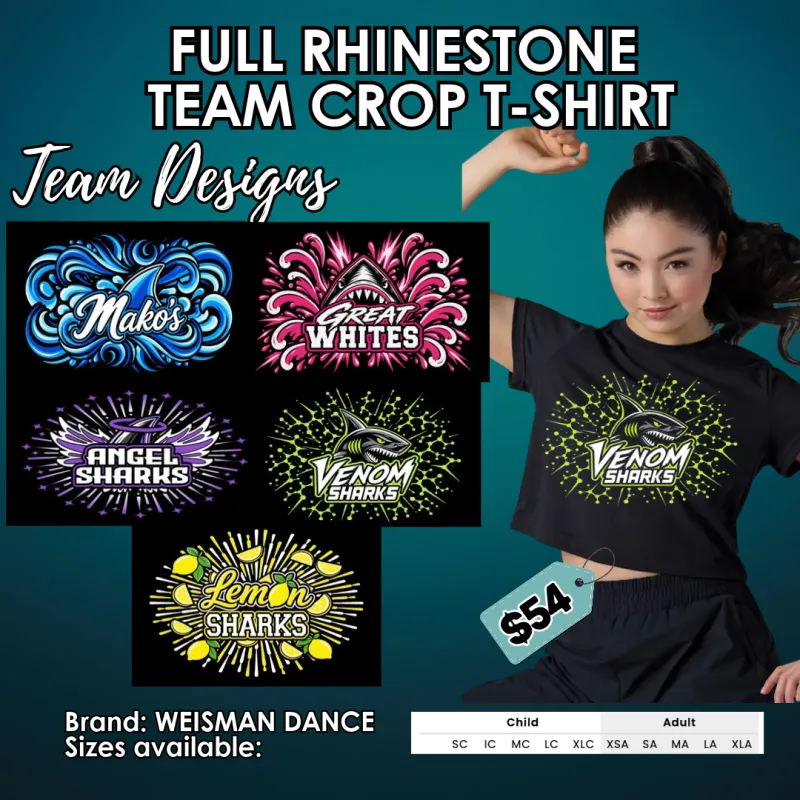 Rhinestone Team Crop T-Shirt