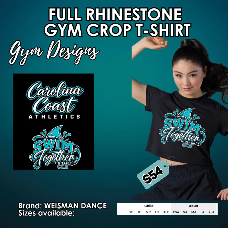 Rhinestone Gym Crop T-Shirt