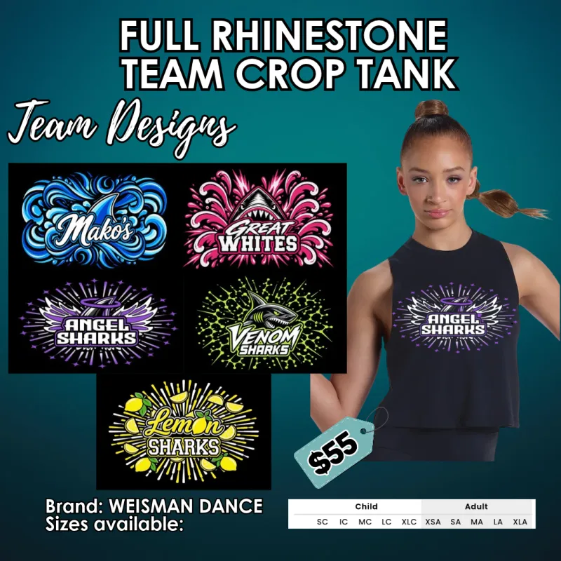 Rhinestone Team Crop Tank