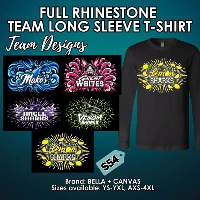 Rhinestone Long Sleeve Team T-Shirt 