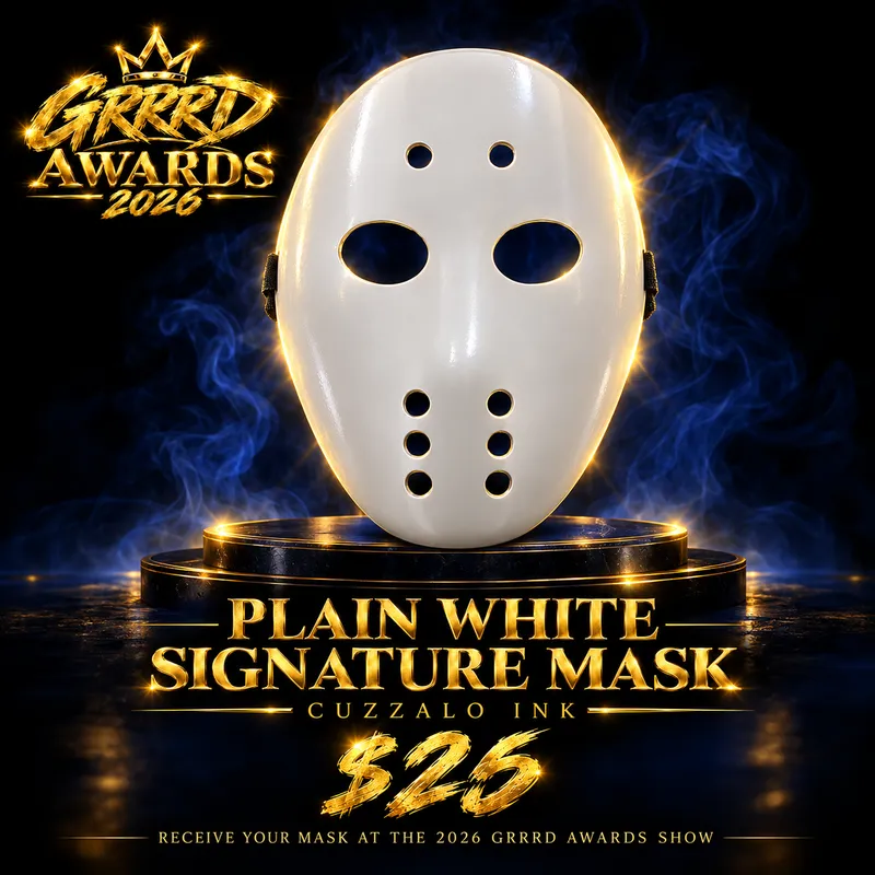 GRRRD 13 Plain White Signature Mask | Cuzzalo Ink