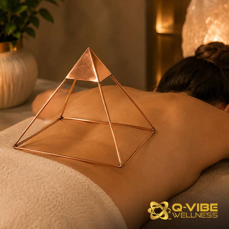 Quantum & Frequency Vortex Copper Pyramid Infused with 11,111HKs