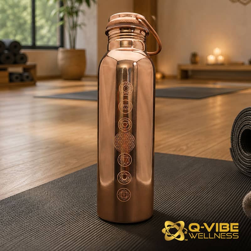  7,777HKs - 22,222HKs Quantum Vortex & Frequency Infused Copper Water Bottle - 1 Liter (33.8oz)