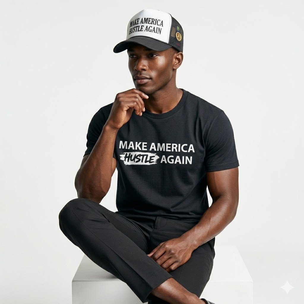 Make America Hustle Again T-shirt and trucker hats Combo