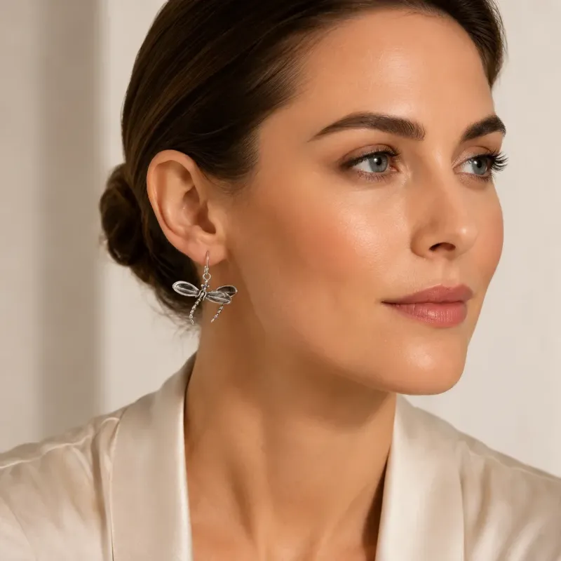 Silver Dragonfly Earrings