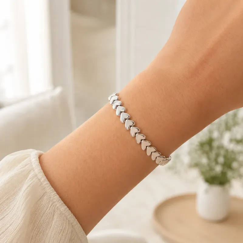 Heartline Silver Bracelet